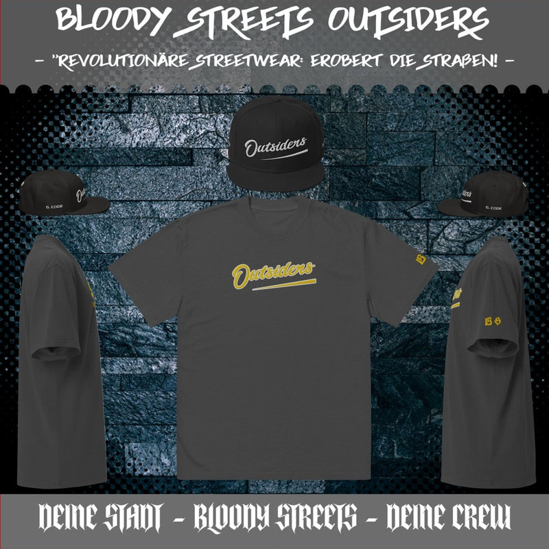 Oversized Streetwear T-Shirt BS - OUTSIDERS Vers. 2 mit verwaschenem Look