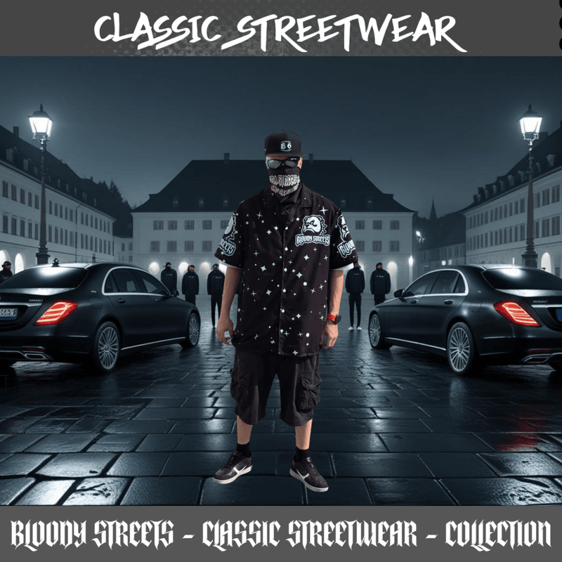 Streetwear Hemd Unisex - Black Bloody Streets Dog