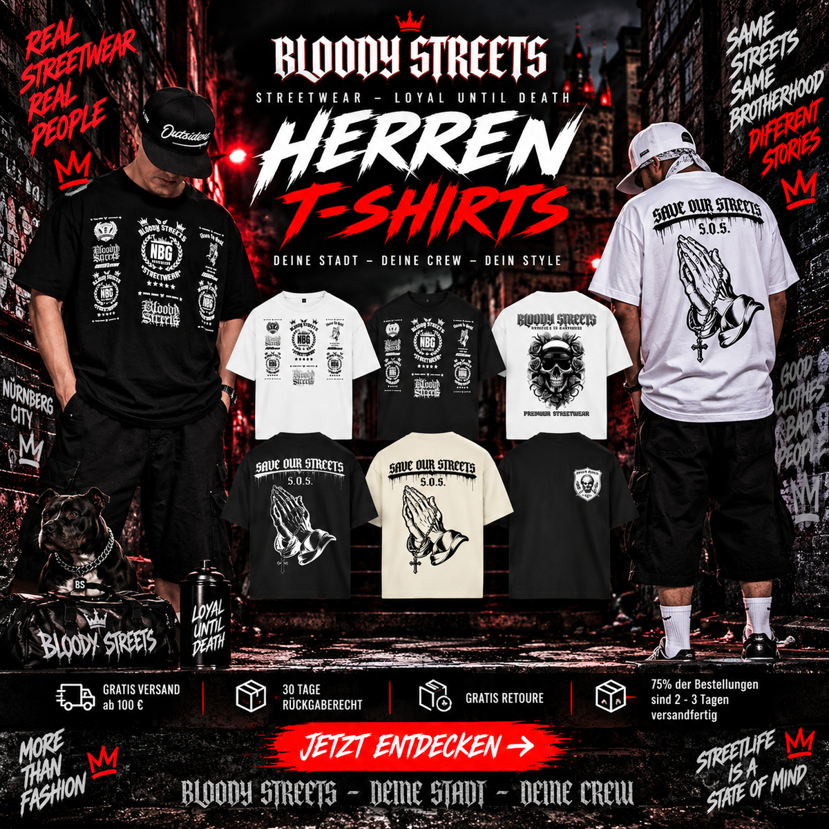 STREETWEAR T-SHIRT HERREN