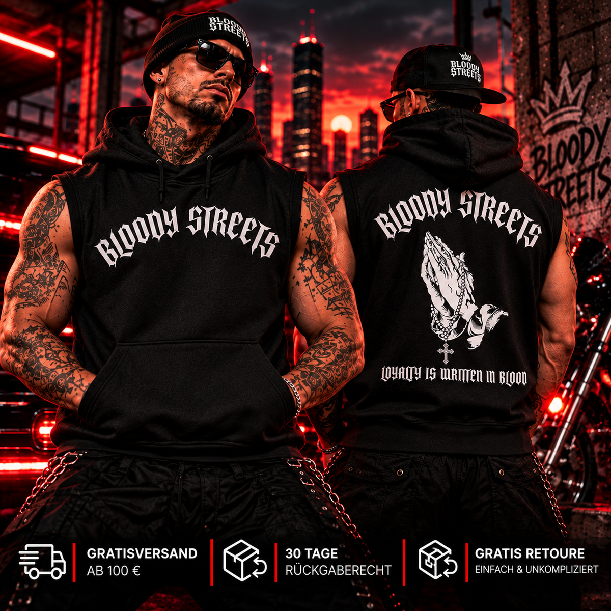 Hoodie ohne Ärmel BS333