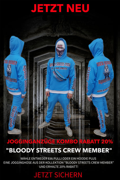 BLOODY STREETS Crew Member Streetwear Hoodie Blue - BLOODY-STREETS.DE Streetwear Herren und Damen Hoodies, T-Shirts, Pullis