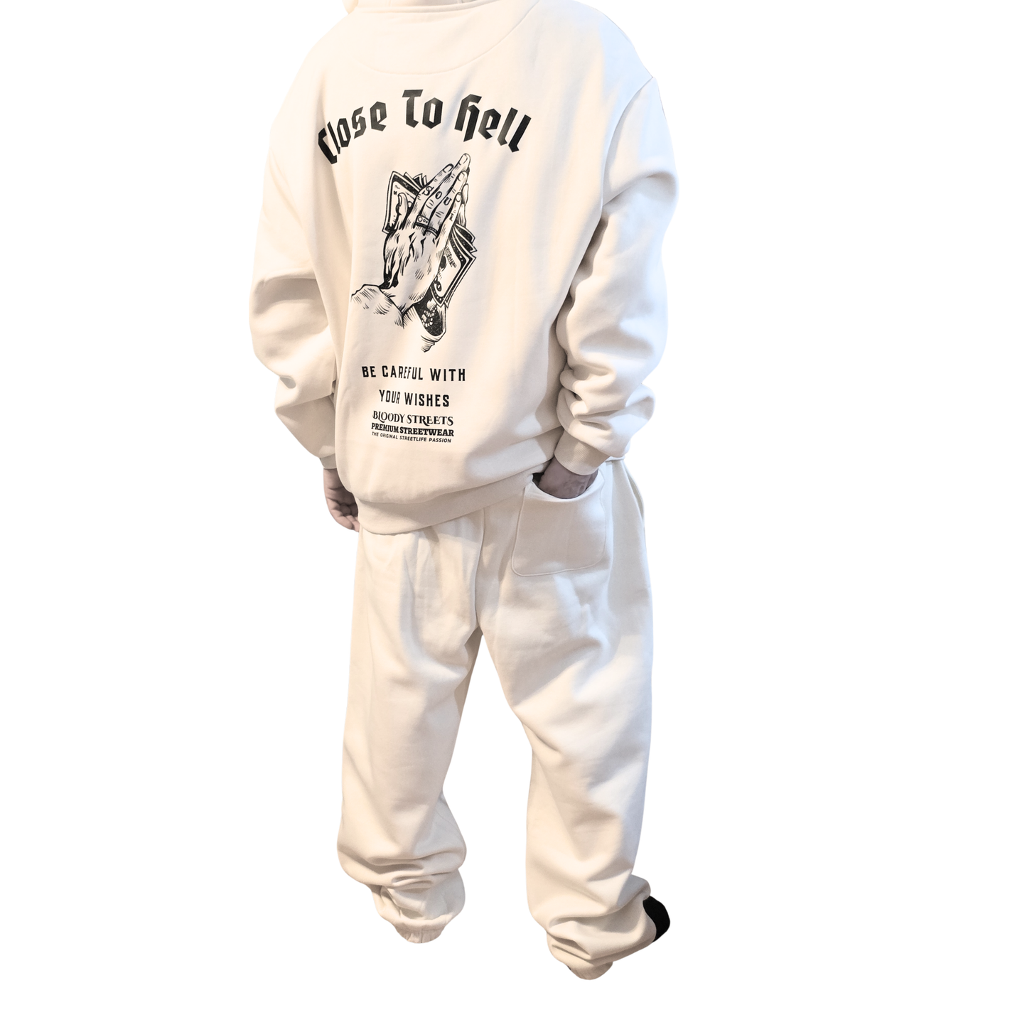 Herren Oversize Zipper Hoodie Dead Skull HOODIE beige