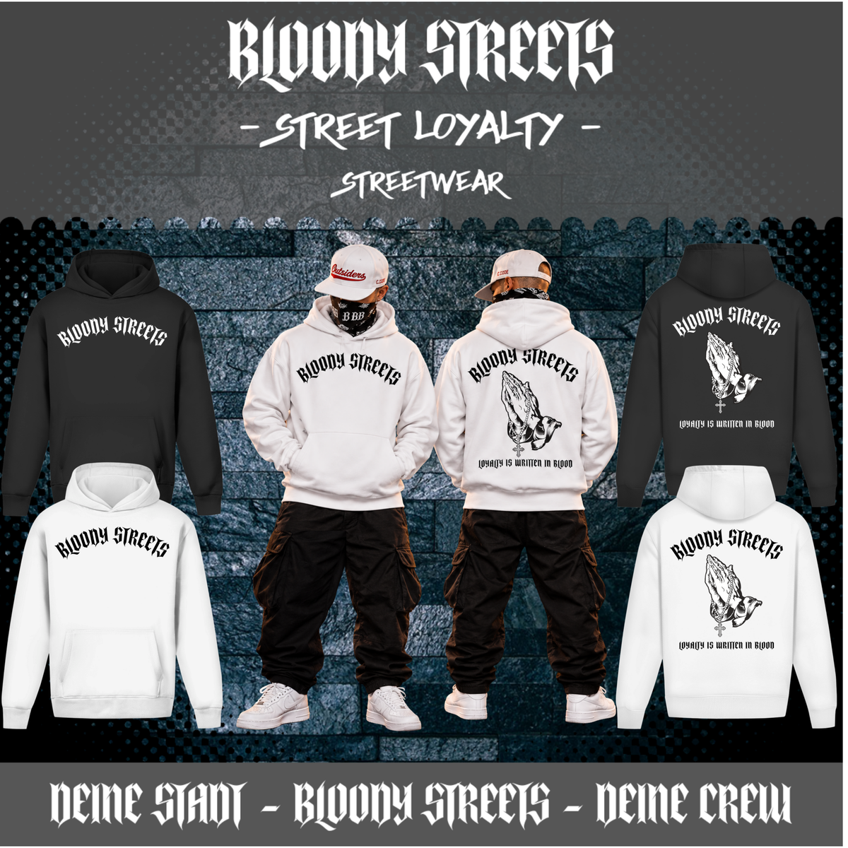 Oversize Hoodie Ohne Kordel BS333