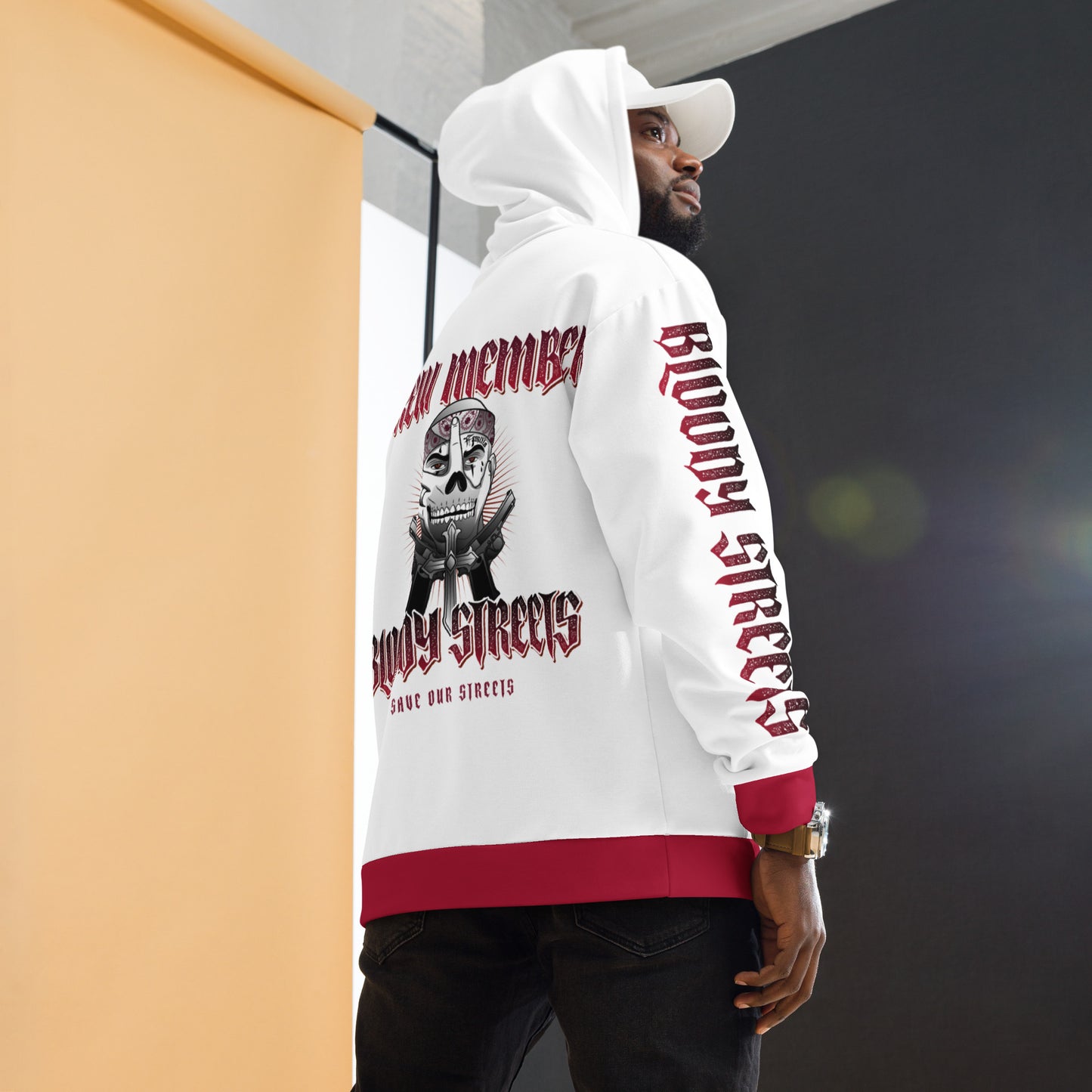 Bloody Streets Crew Streetwear Hoodie White - BLOODY-STREETS.DE Streetwear Herren und Damen Hoodies, T-Shirts, Pullis