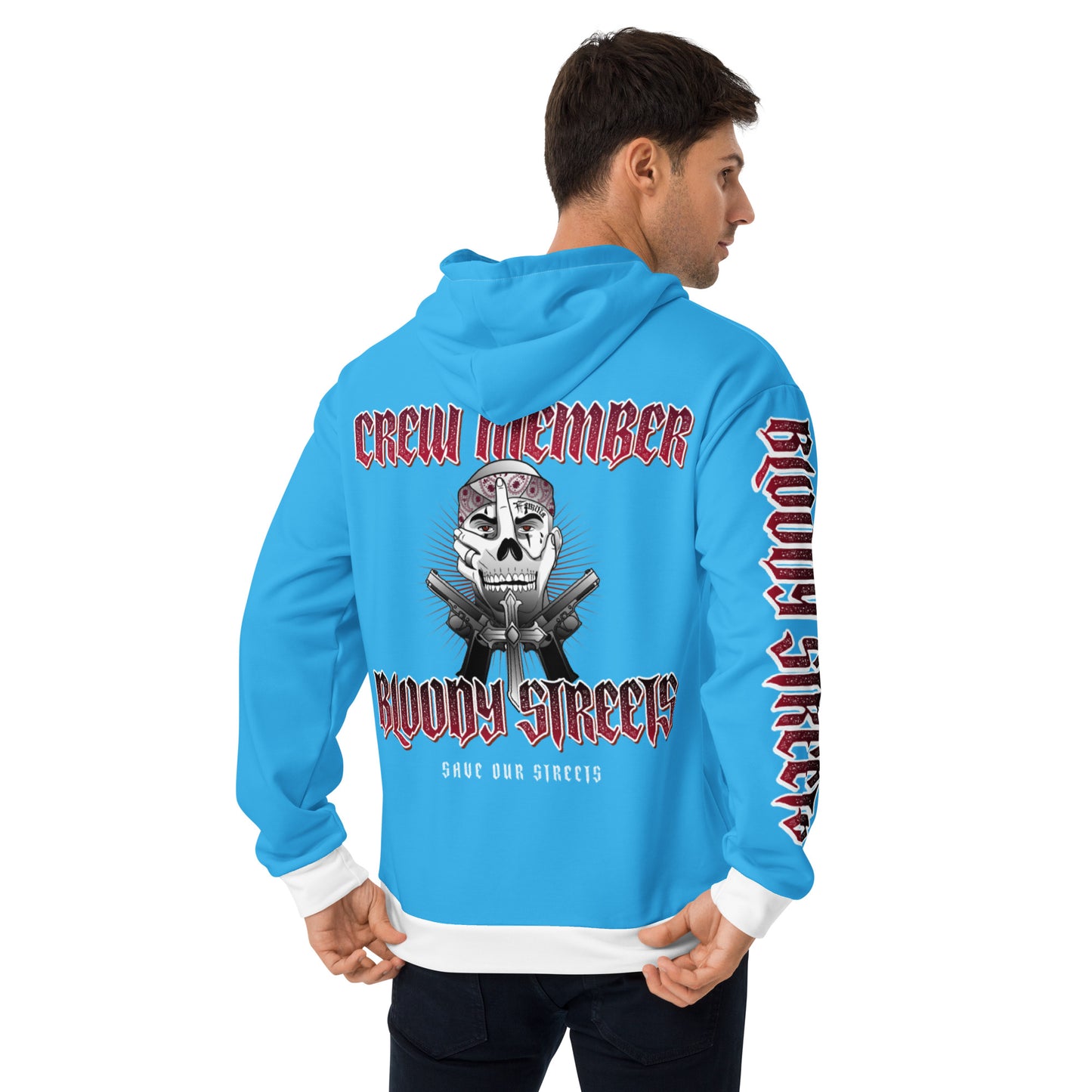 BLOODY STREETS Crew Member Streetwear Hoodie Blue - BLOODY-STREETS.DE Streetwear Herren und Damen Hoodies, T-Shirts, Pullis