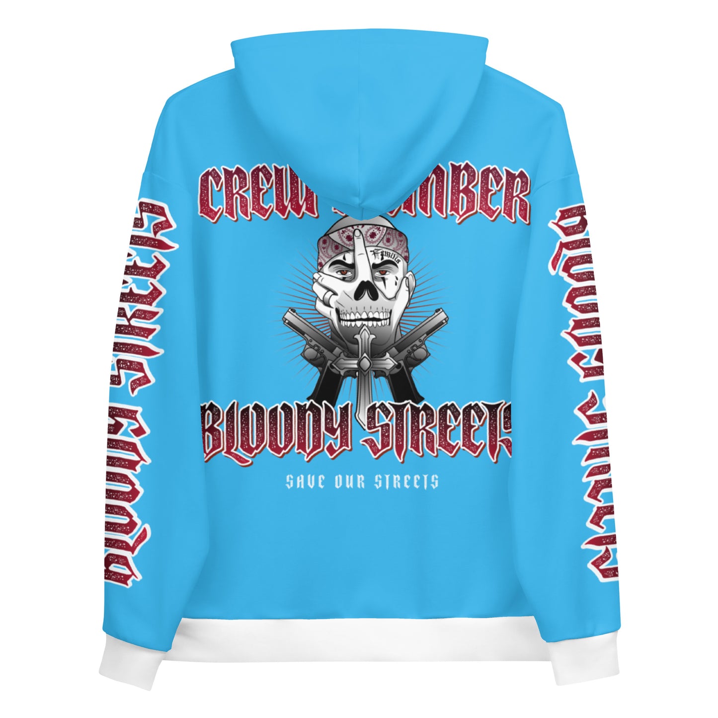 BLOODY STREETS Crew Member Streetwear Hoodie Blue - BLOODY-STREETS.DE Streetwear Herren und Damen Hoodies, T-Shirts, Pullis