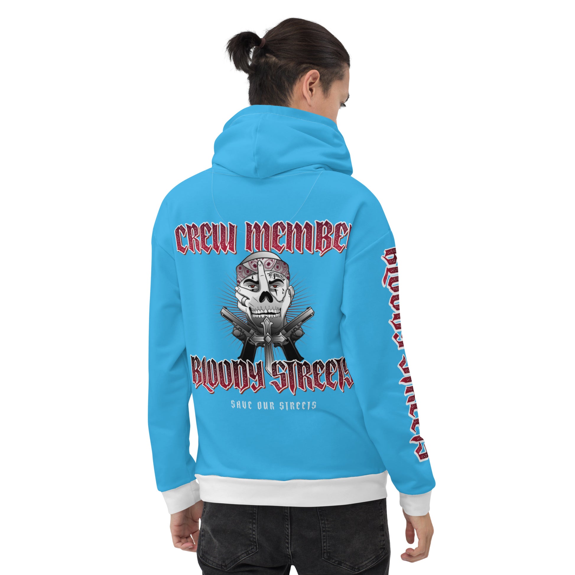 BLOODY STREETS Crew Member Streetwear Hoodie Blue - BLOODY-STREETS.DE Streetwear Herren und Damen Hoodies, T-Shirts, Pullis