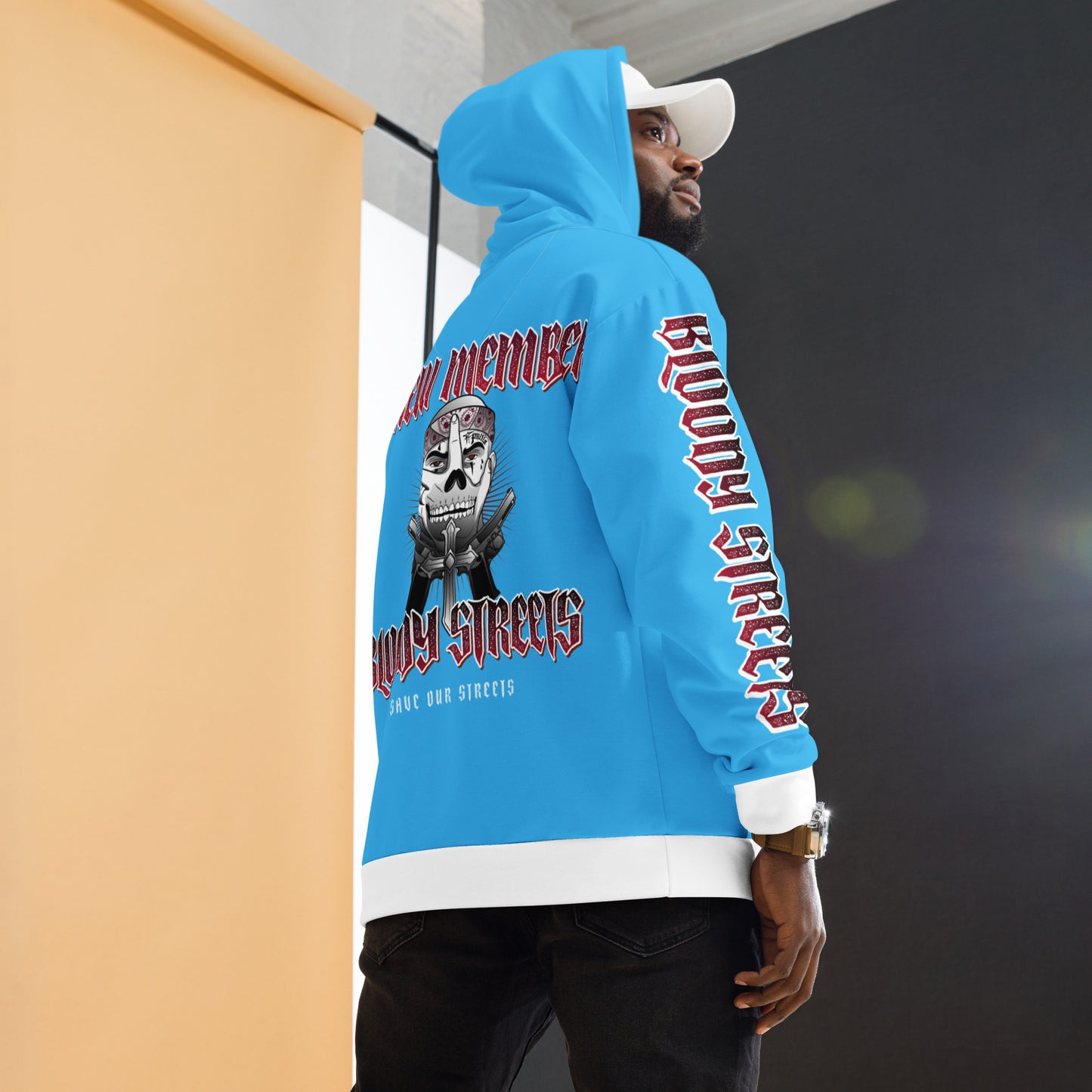 BLOODY STREETS Crew Member Streetwear Hoodie Blue - BLOODY-STREETS.DE Streetwear Herren und Damen Hoodies, T-Shirts, Pullis