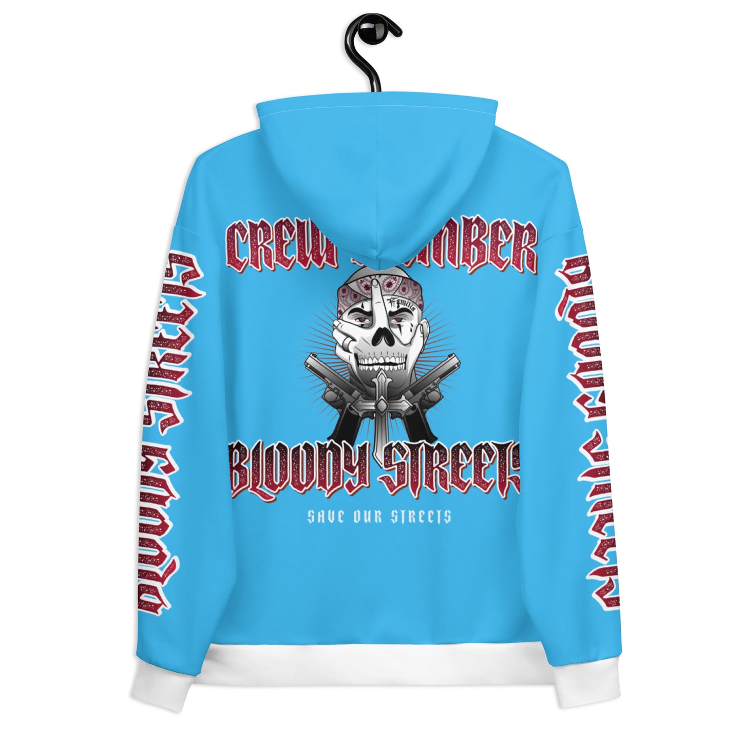 BLOODY STREETS Crew Member Streetwear Hoodie Blue - BLOODY-STREETS.DE Streetwear Herren und Damen Hoodies, T-Shirts, Pullis