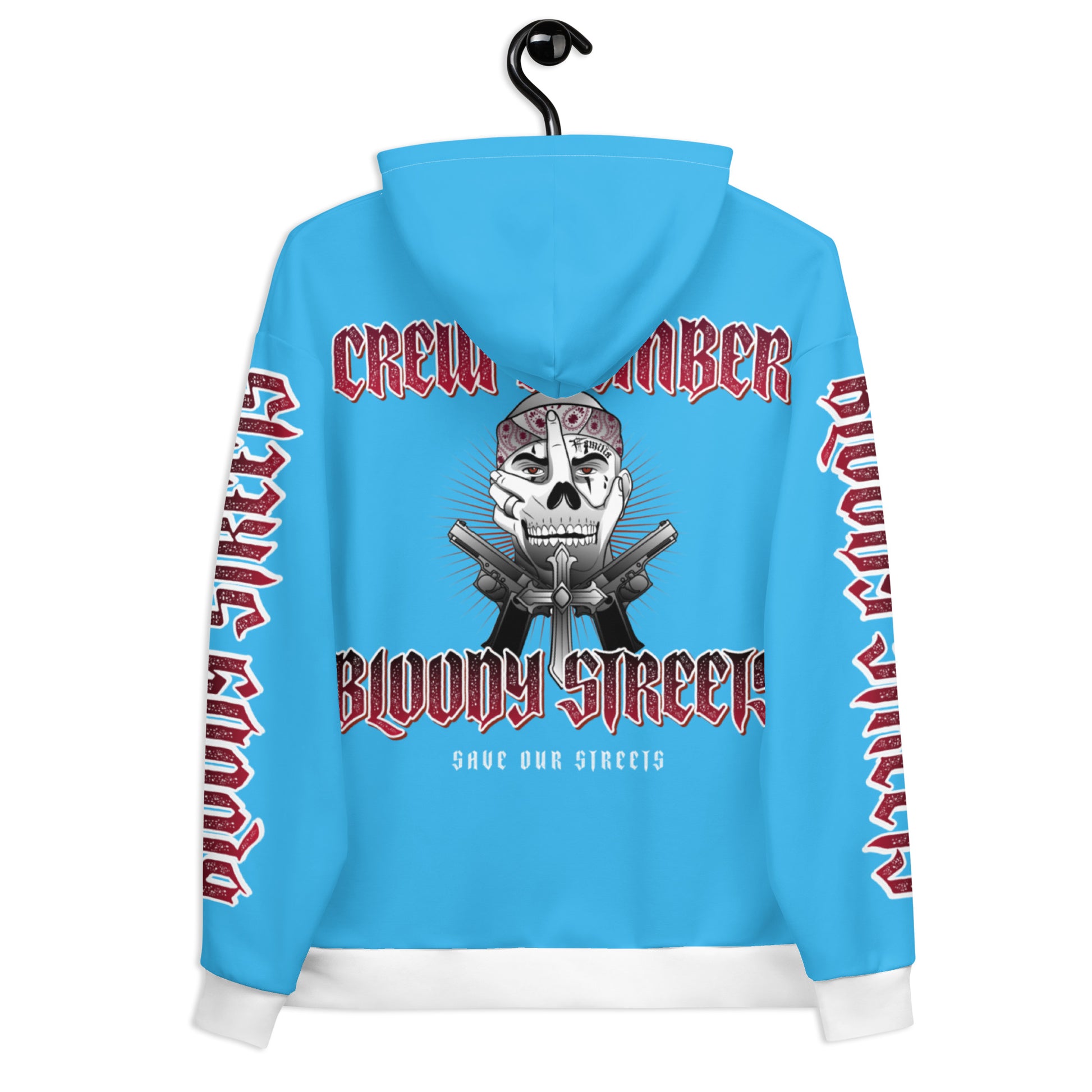 BLOODY STREETS Crew Member Streetwear Hoodie Blue - BLOODY-STREETS.DE Streetwear Herren und Damen Hoodies, T-Shirts, Pullis