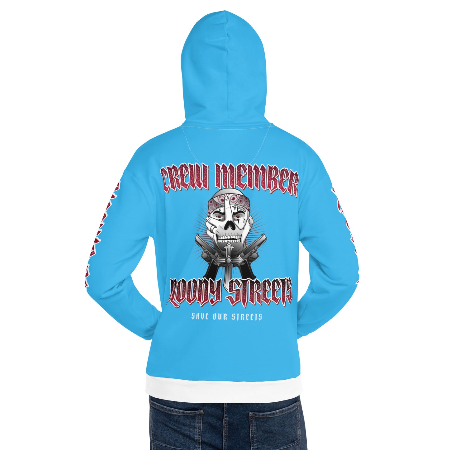 BLOODY STREETS Crew Member Streetwear Hoodie Blue - BLOODY-STREETS.DE Streetwear Herren und Damen Hoodies, T-Shirts, Pullis