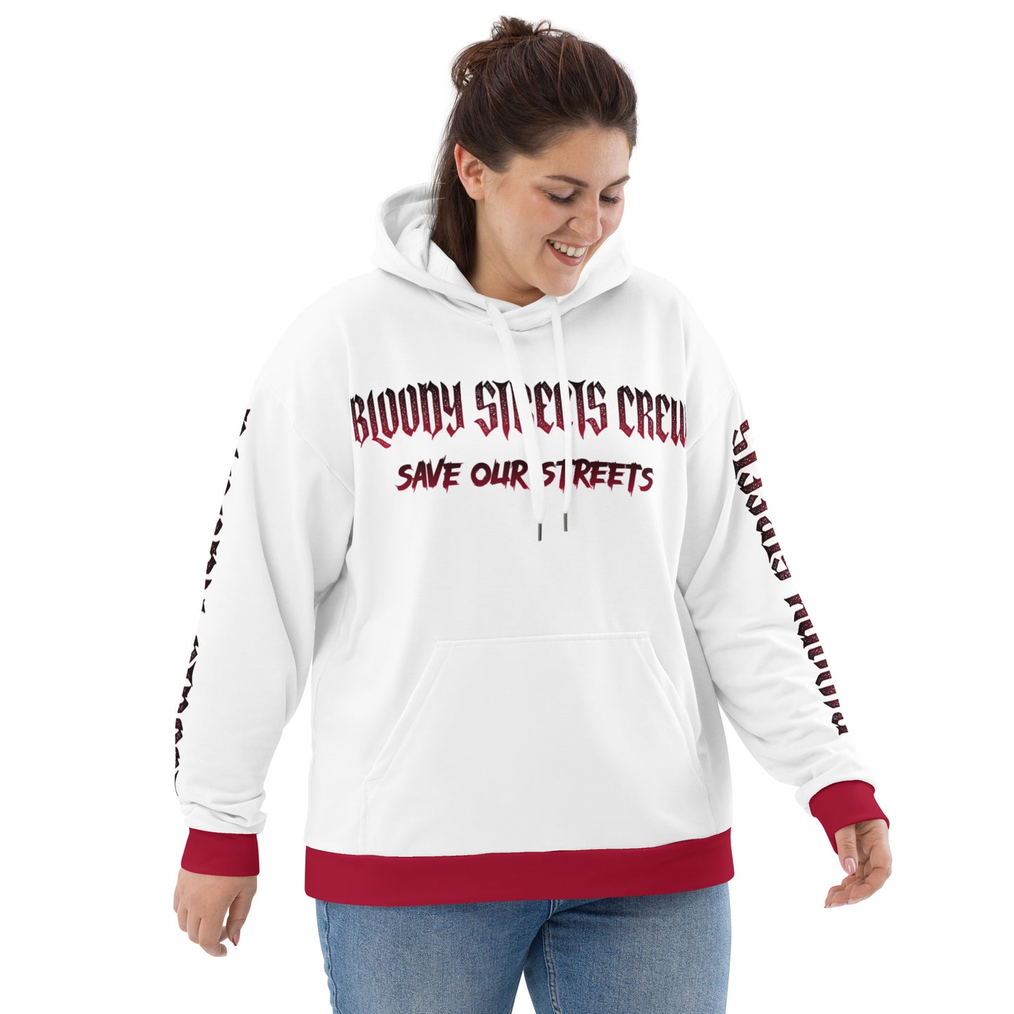 Bloody Streets Crew Streetwear Hoodie White - BLOODY-STREETS.DE Streetwear Herren und Damen Hoodies, T-Shirts, Pullis