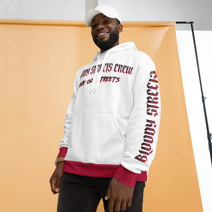 Bloody Streets Crew Streetwear Hoodie White - BLOODY-STREETS.DE Streetwear Herren und Damen Hoodies, T-Shirts, Pullis