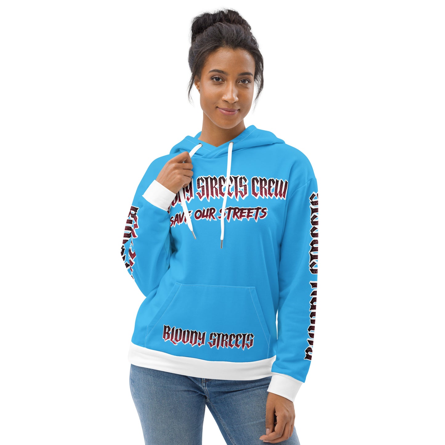 BLOODY STREETS Crew Member Streetwear Hoodie Blue - BLOODY-STREETS.DE Streetwear Herren und Damen Hoodies, T-Shirts, Pullis