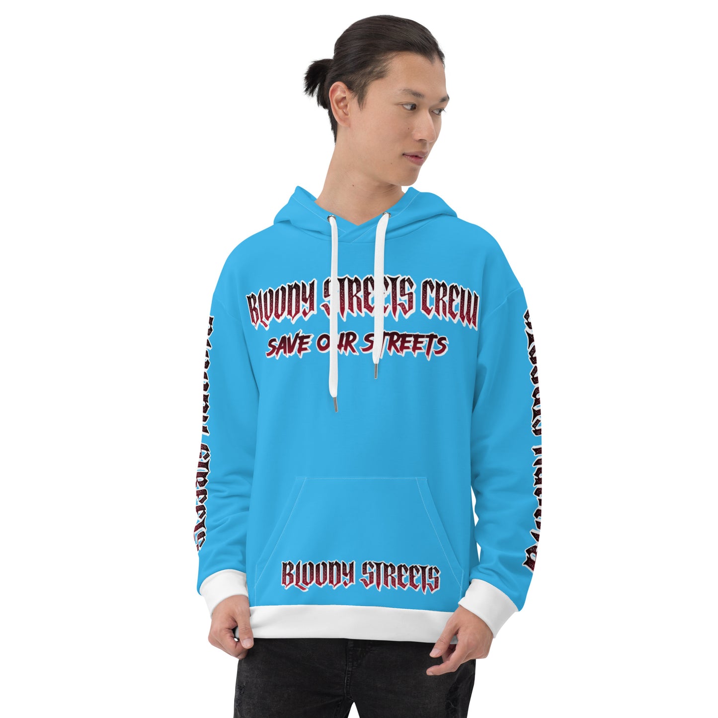 BLOODY STREETS Crew Member Streetwear Hoodie Blue - BLOODY-STREETS.DE Streetwear Herren und Damen Hoodies, T-Shirts, Pullis