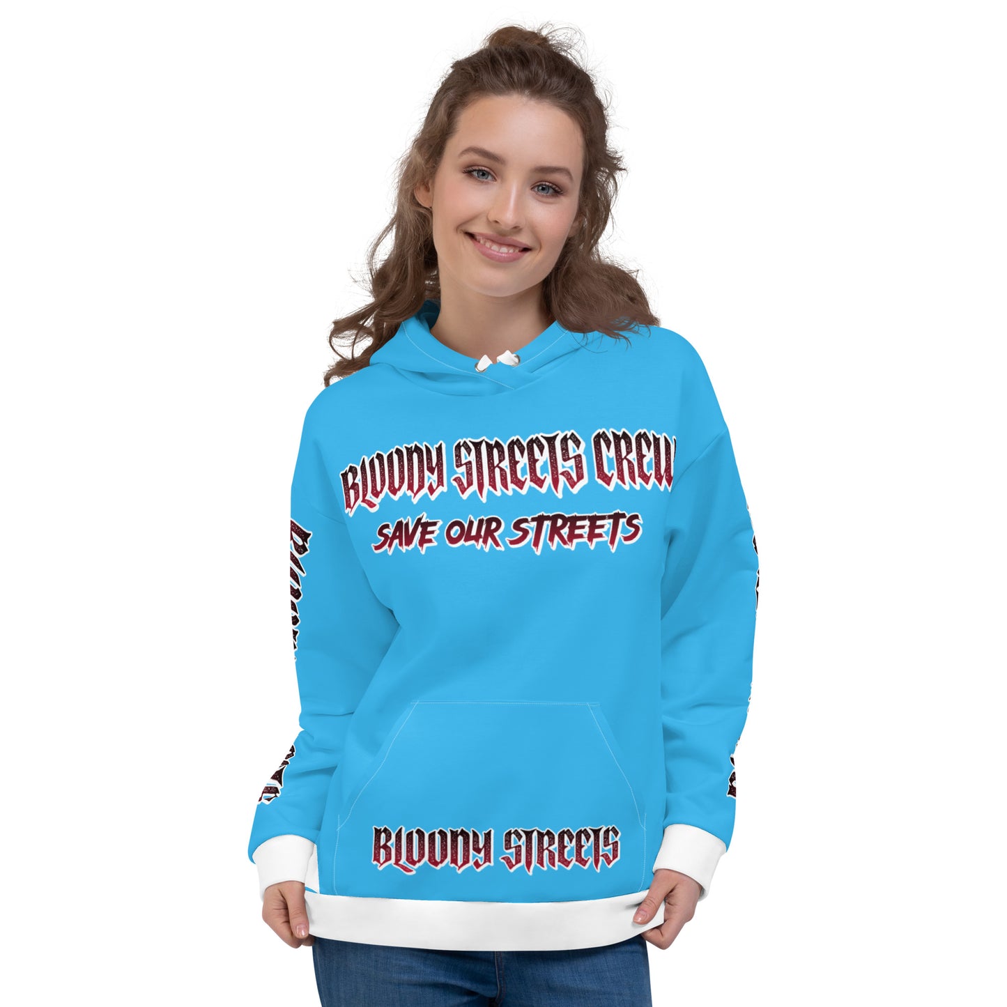 BLOODY STREETS Crew Member Streetwear Hoodie Blue - BLOODY-STREETS.DE Streetwear Herren und Damen Hoodies, T-Shirts, Pullis