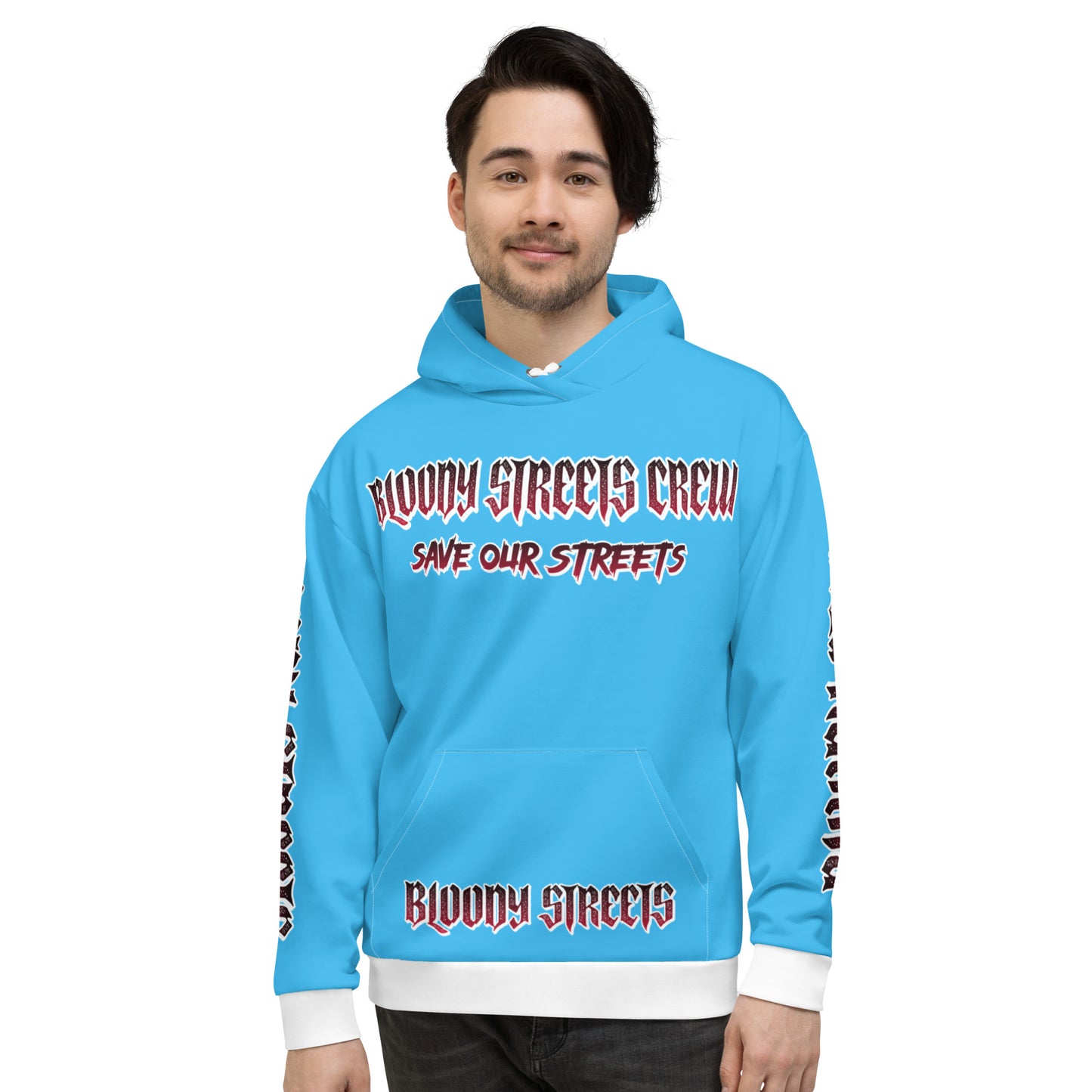 BLOODY STREETS Crew Member Streetwear Hoodie Blue - BLOODY-STREETS.DE Streetwear Herren und Damen Hoodies, T-Shirts, Pullis
