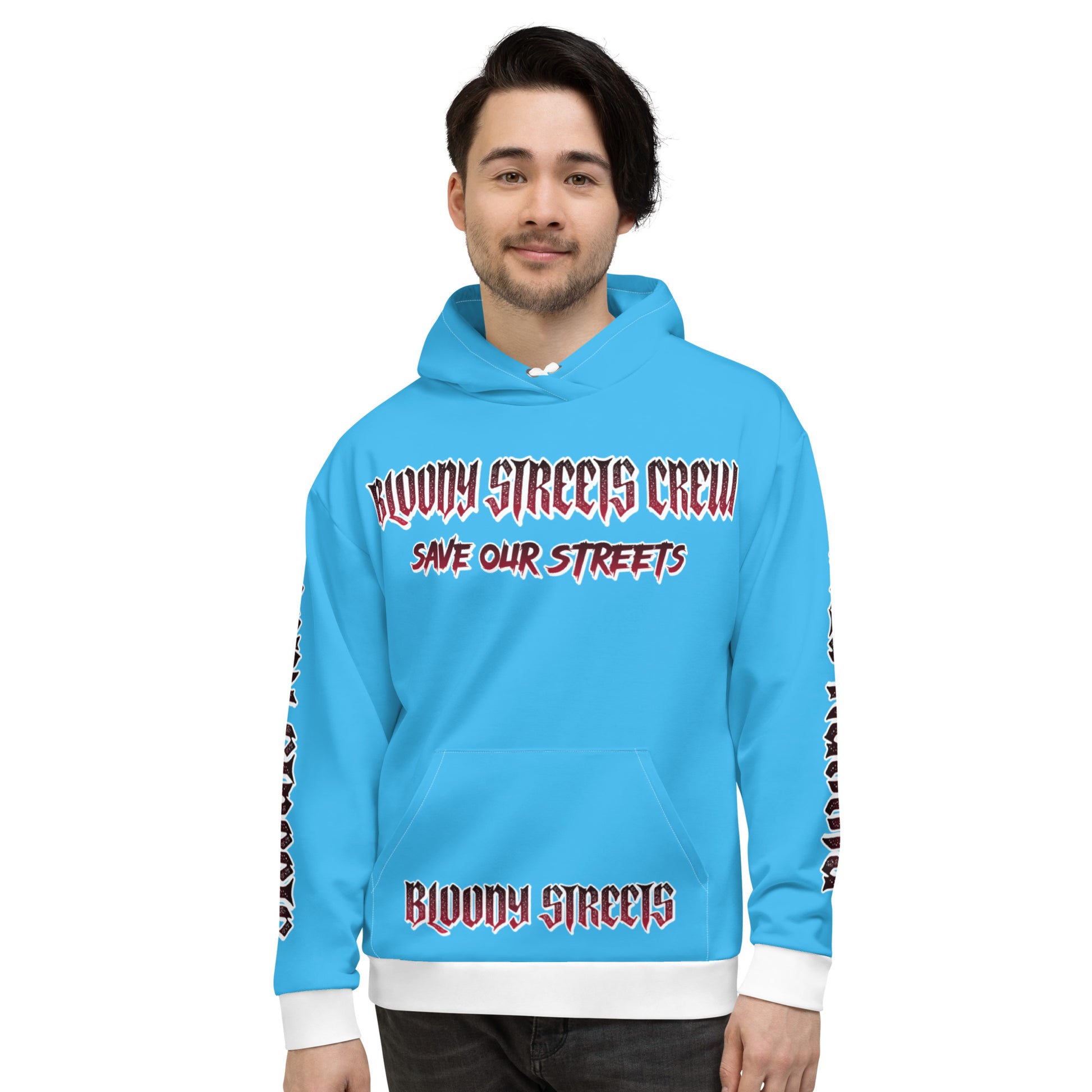 BLOODY STREETS Crew Member Streetwear Hoodie Blue - BLOODY-STREETS.DE Streetwear Herren und Damen Hoodies, T-Shirts, Pullis