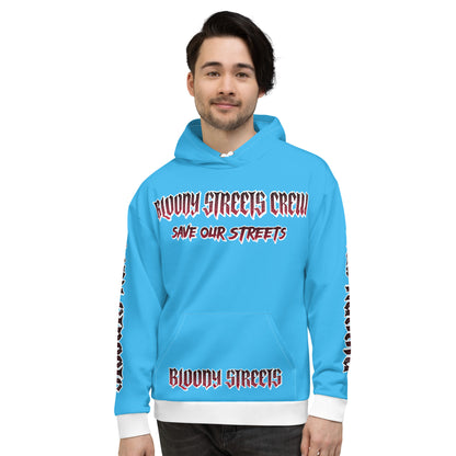 BLOODY STREETS Crew Member Streetwear Hoodie Blue - BLOODY-STREETS.DE Streetwear Herren und Damen Hoodies, T-Shirts, Pullis