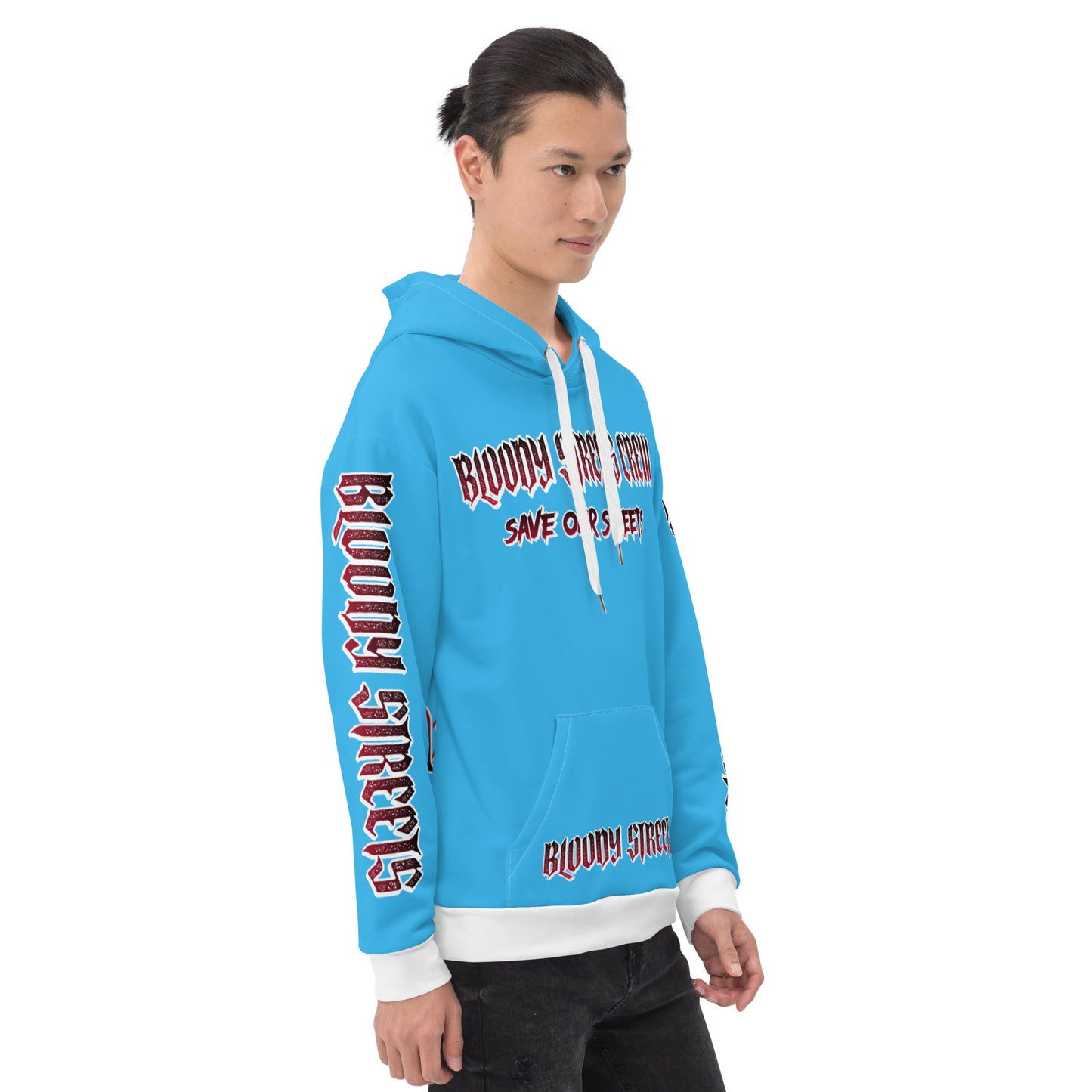 BLOODY STREETS Crew Member Streetwear Hoodie Blue - BLOODY-STREETS.DE Streetwear Herren und Damen Hoodies, T-Shirts, Pullis
