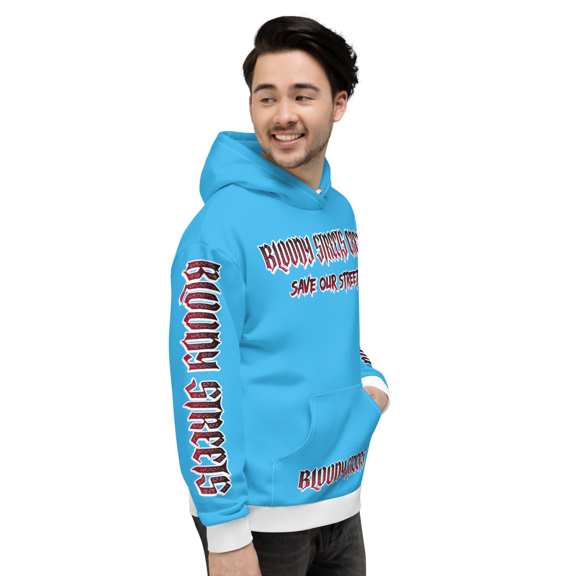 BLOODY STREETS Crew Member Streetwear Hoodie Blue - BLOODY-STREETS.DE Streetwear Herren und Damen Hoodies, T-Shirts, Pullis