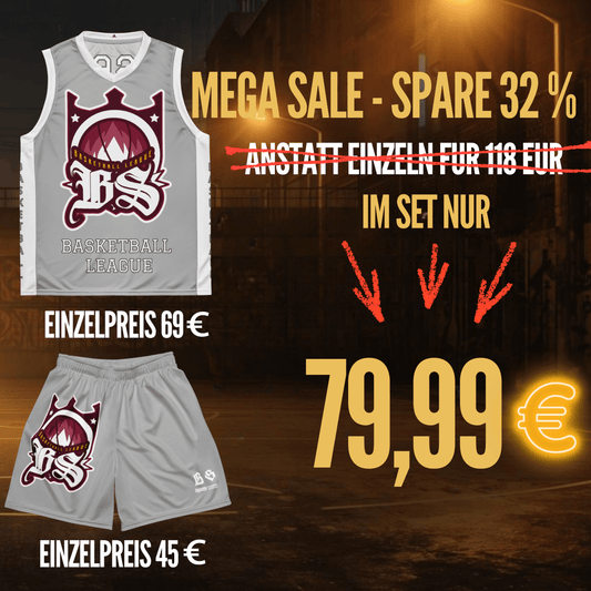 Basketball Trikot Spar - Set Gray - BLOODY - STREETS.DE Streetwear Herren und Damen Hoodies, T-Shirts, Pullis