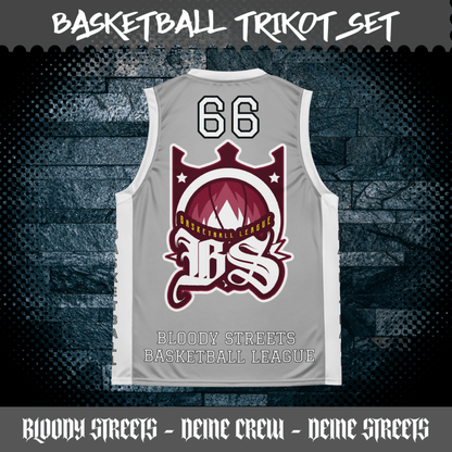Basketball Trikot Spar - Set Gray - BLOODY - STREETS.DE Streetwear Herren und Damen Hoodies, T-Shirts, Pullis