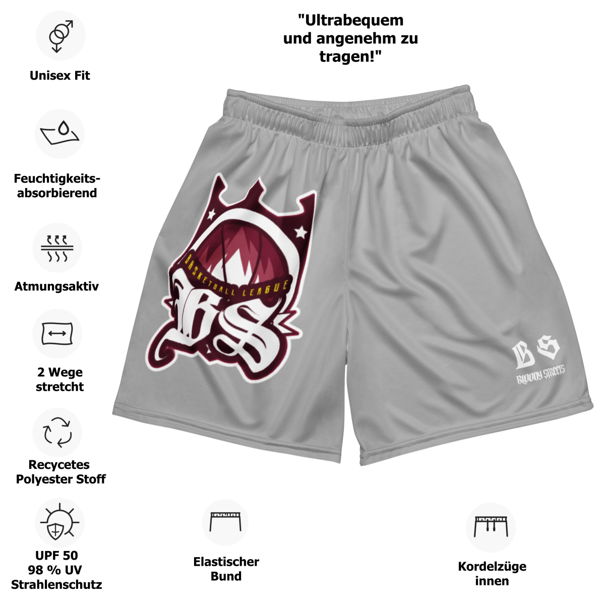 Basketball Trikot Spar - Set Gray - BLOODY - STREETS.DE Streetwear Herren und Damen Hoodies, T-Shirts, Pullis