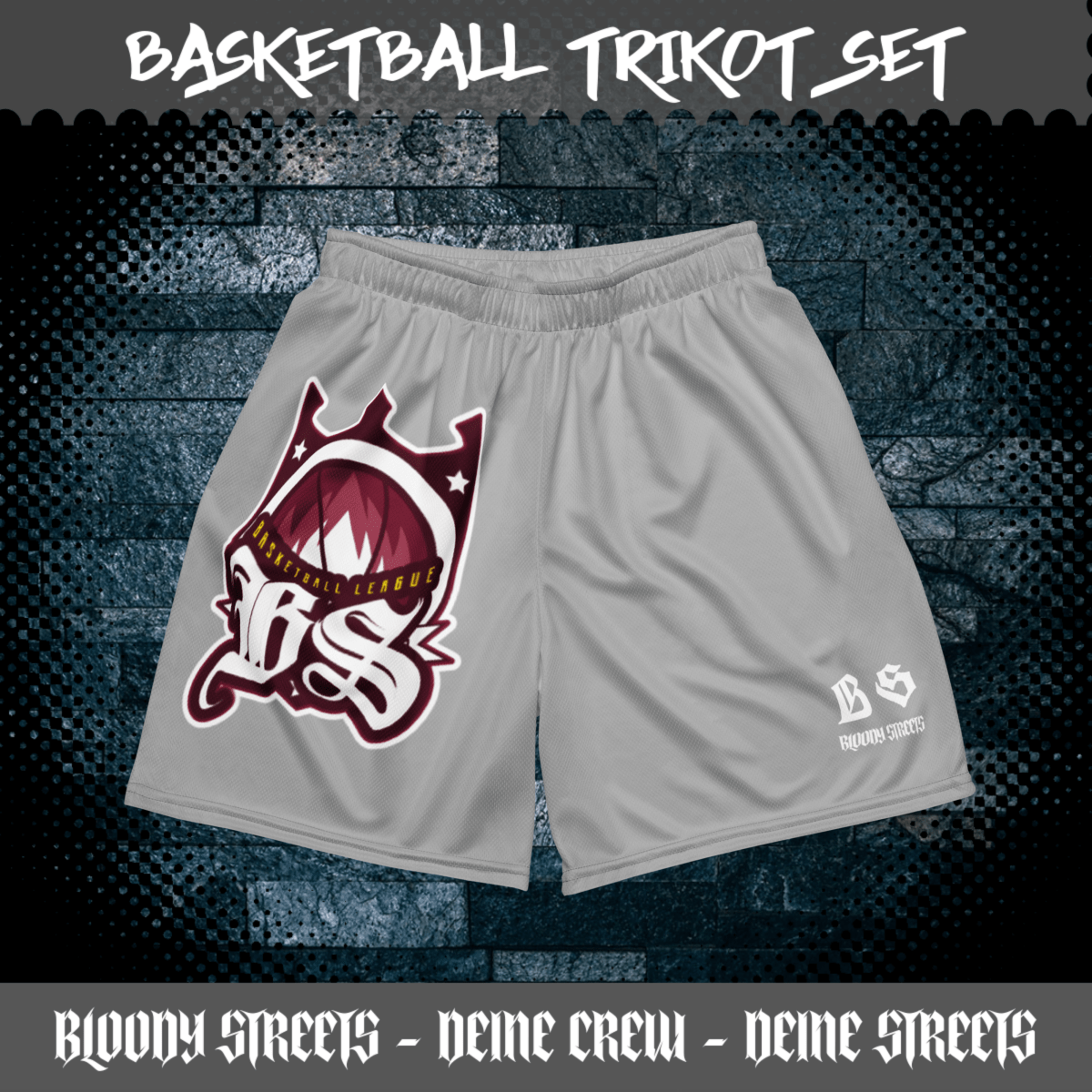 Basketball Trikot Spar - Set Gray - BLOODY - STREETS.DE Streetwear Herren und Damen Hoodies, T-Shirts, Pullis