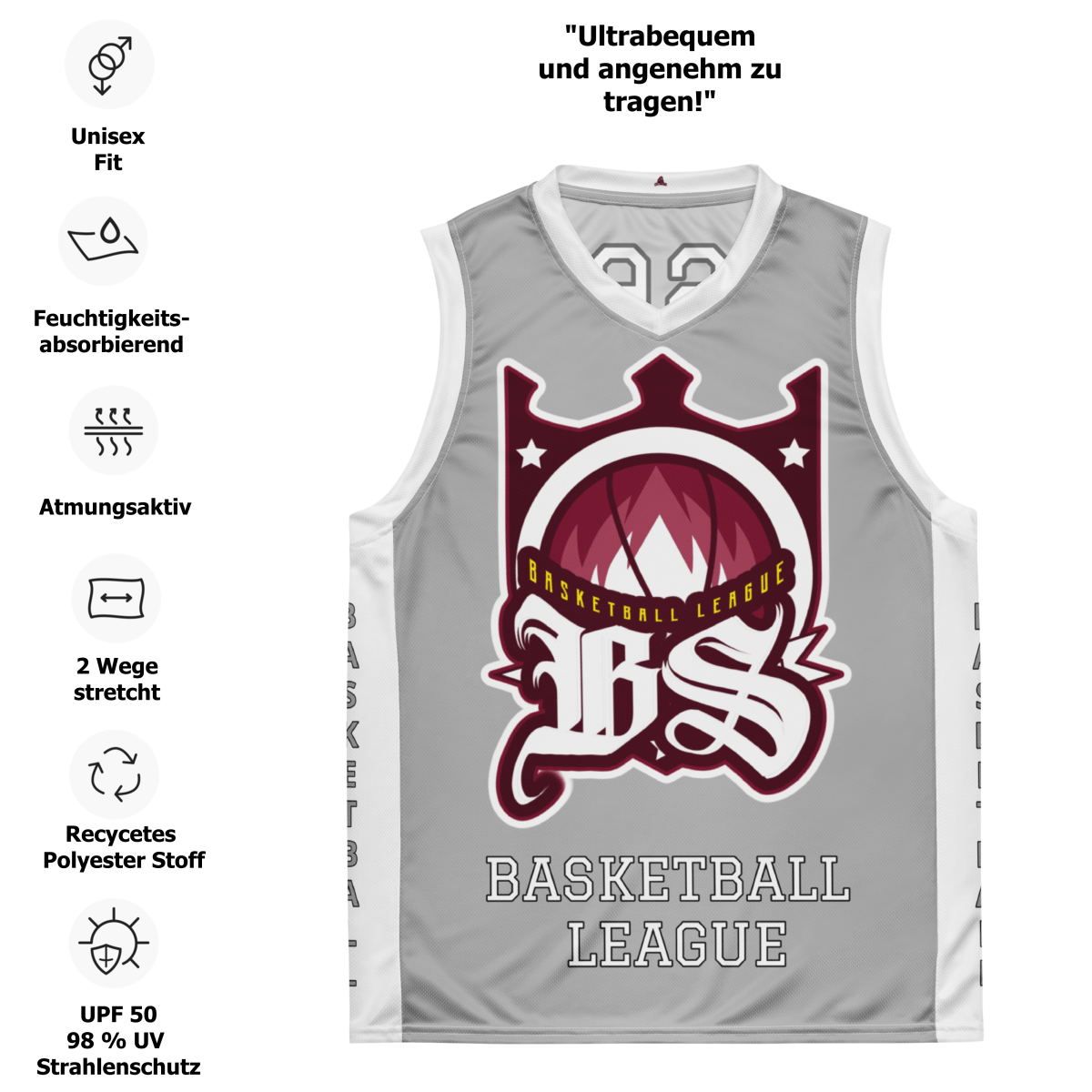 Basketball Trikot Spar - Set Gray - BLOODY - STREETS.DE Streetwear Herren und Damen Hoodies, T-Shirts, Pullis