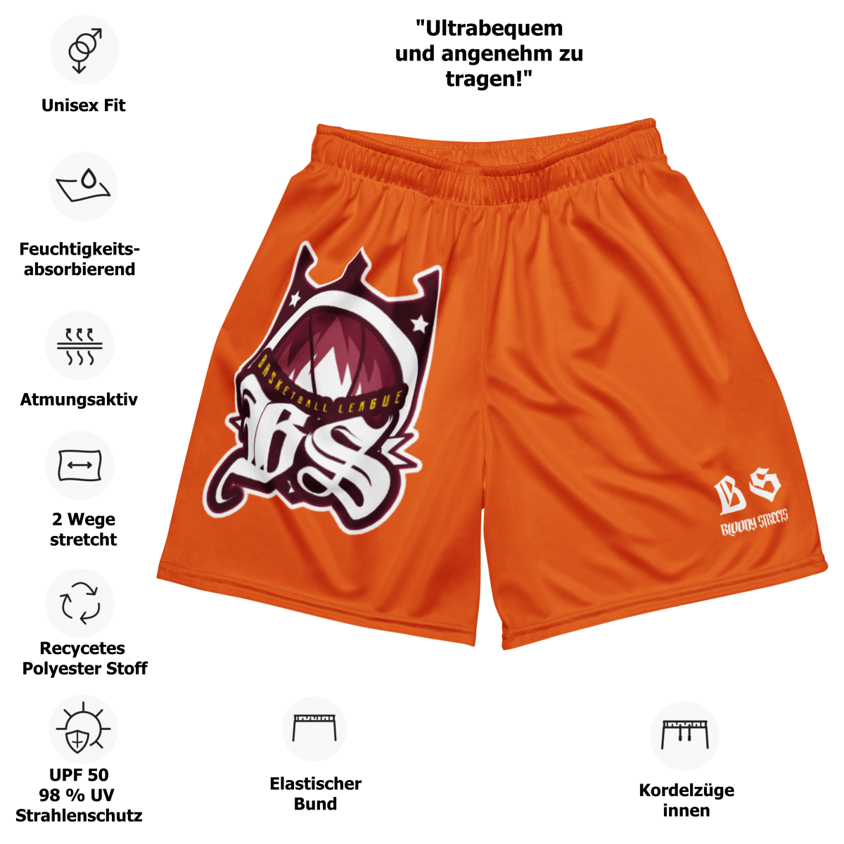 Basketball Trikot Spar - Set Orange - BLOODY - STREETS.DE Streetwear Herren und Damen Hoodies, T-Shirts, Pullis