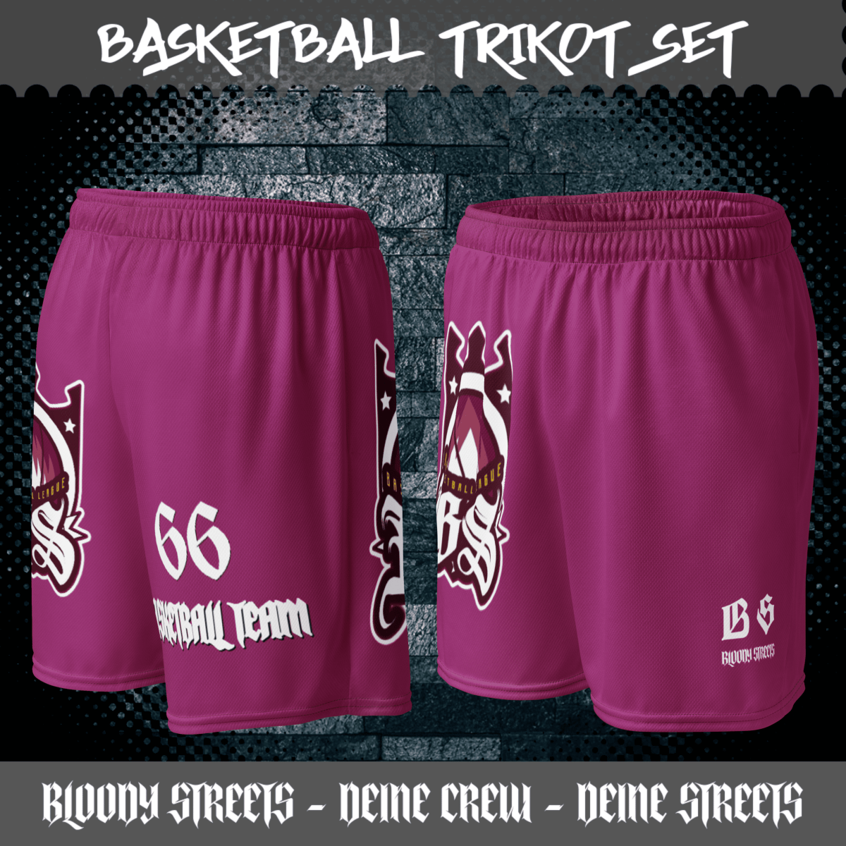 Basketball Trikot Spar - Set Purple - BLOODY - STREETS.DE Streetwear Herren und Damen Hoodies, T-Shirts, Pullis