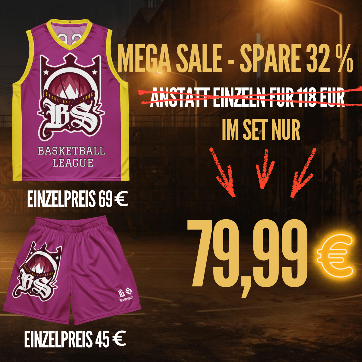 Basketball Trikot Spar - Set Purple - BLOODY - STREETS.DE Streetwear Herren und Damen Hoodies, T-Shirts, Pullis