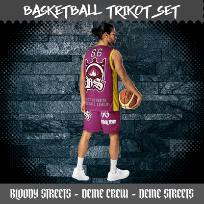 Basketball Trikot Spar - Set Purple - BLOODY - STREETS.DE Streetwear Herren und Damen Hoodies, T-Shirts, Pullis