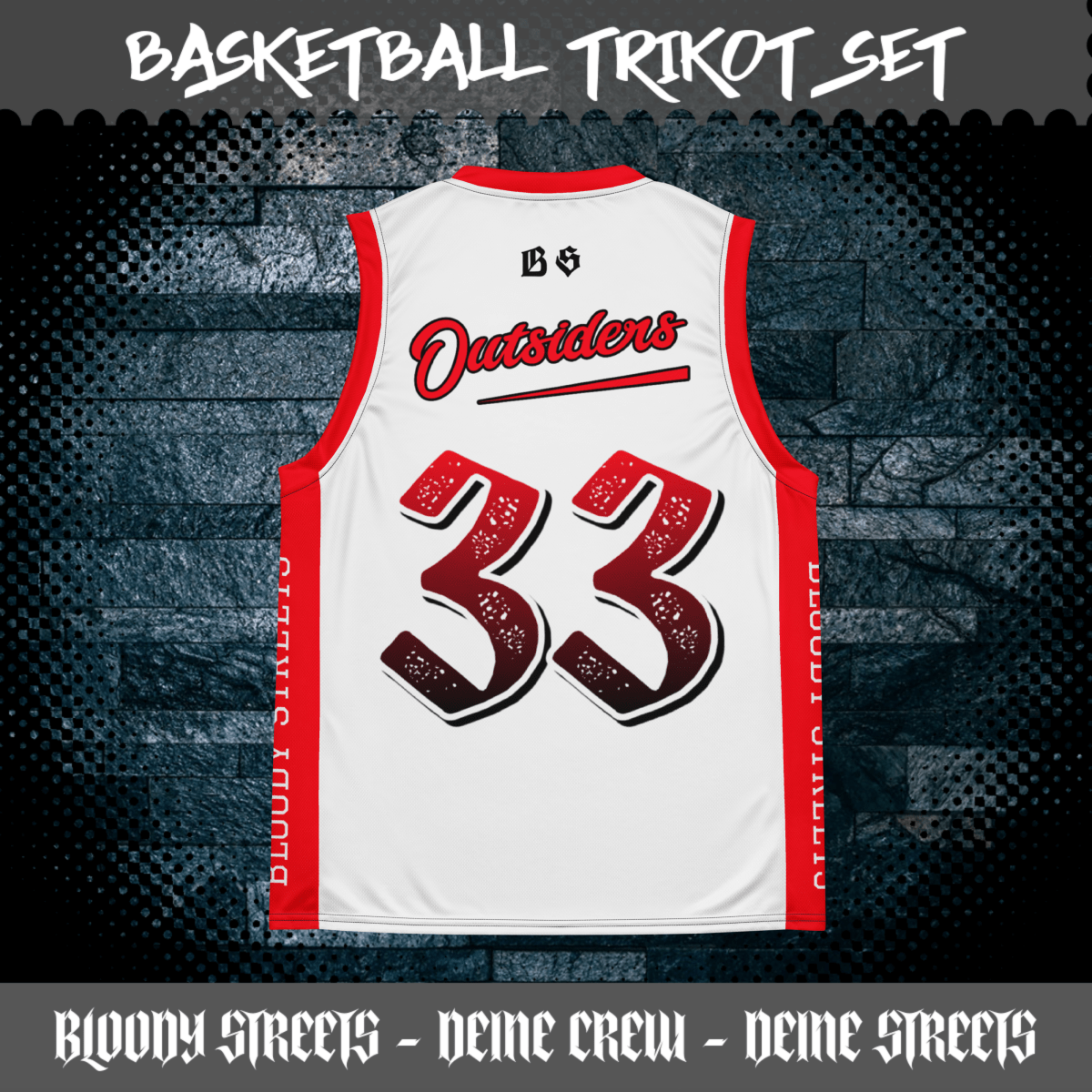 Basketball Trikot Spar - Set White - BLOODY - STREETS.DE Streetwear Herren und Damen Hoodies, T-Shirts, Pullis