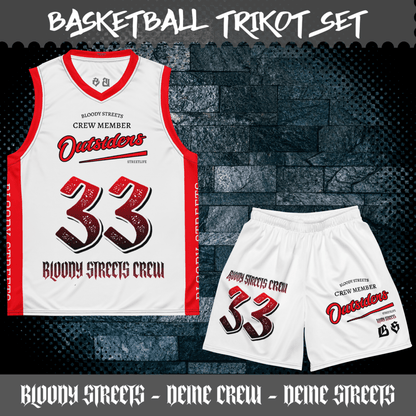 Basketball Trikot Spar - Set White - BLOODY - STREETS.DE Streetwear Herren und Damen Hoodies, T-Shirts, Pullis