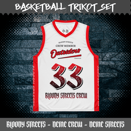 Basketball Trikot Spar - Set White - BLOODY - STREETS.DE Streetwear Herren und Damen Hoodies, T-Shirts, Pullis