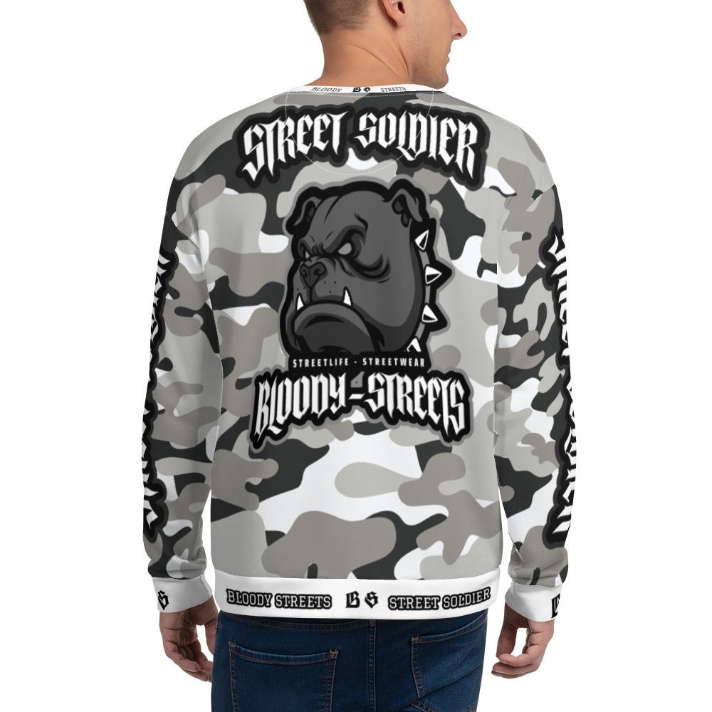 Bloody Camouflage Bull Dog Street Soldier Pullover - BLOODY - STREETS.DE Streetwear Herren und Damen Hoodies, T - Shirts, Pullis