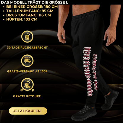Bloody Streets Crew Herren-Jogginghose Black - BLOODY-STREETS.DE Streetwear Herren und Damen Hoodies, T-Shirts, Pullis