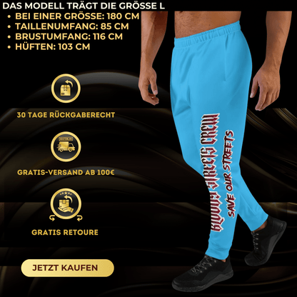 Bloody Streets Crew Herren-Jogginghose Blau Herren - BLOODY-STREETS.DE Streetwear Herren und Damen Hoodies, T-Shirts, Pullis