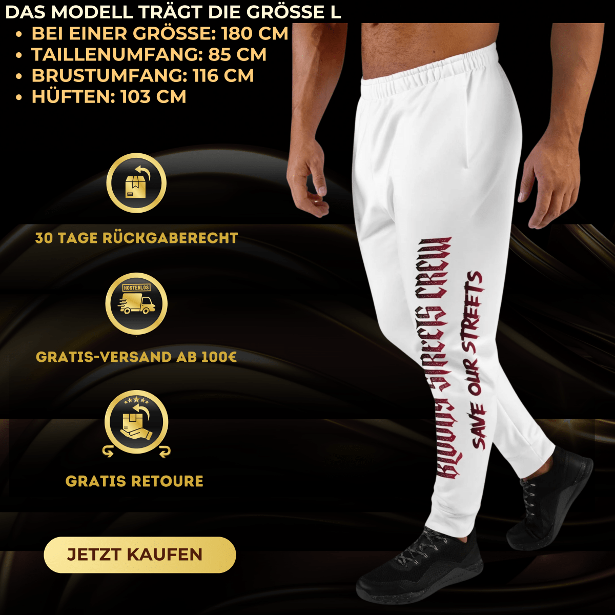 Bloody Streets Crew Herren-Jogginghose - BLOODY-STREETS.DE Streetwear Herren und Damen Hoodies, T-Shirts, Pullis