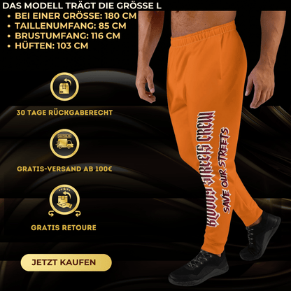 Bloody Streets Crew Herren-Jogginghose Orange Herren - BLOODY-STREETS.DE Streetwear Herren und Damen Hoodies, T-Shirts, Pullis