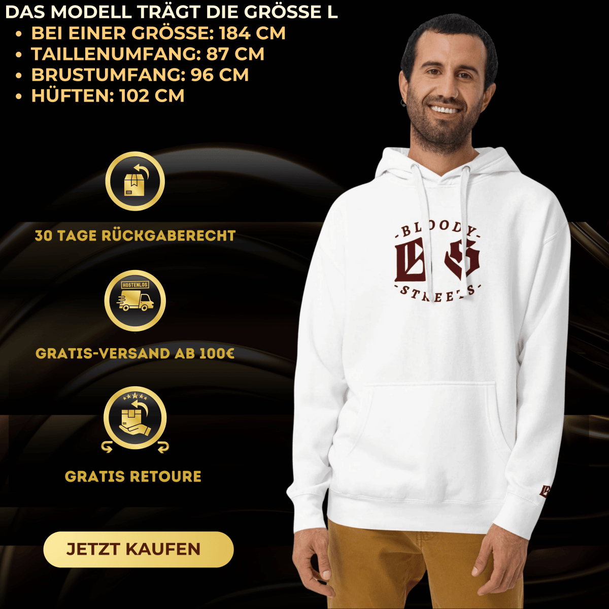 BLOODY STREETS Crew Member "Save our Streets! - BLOODY - STREETS.DE Streetwear Herren und Damen Hoodies, T-Shirts, Pullis