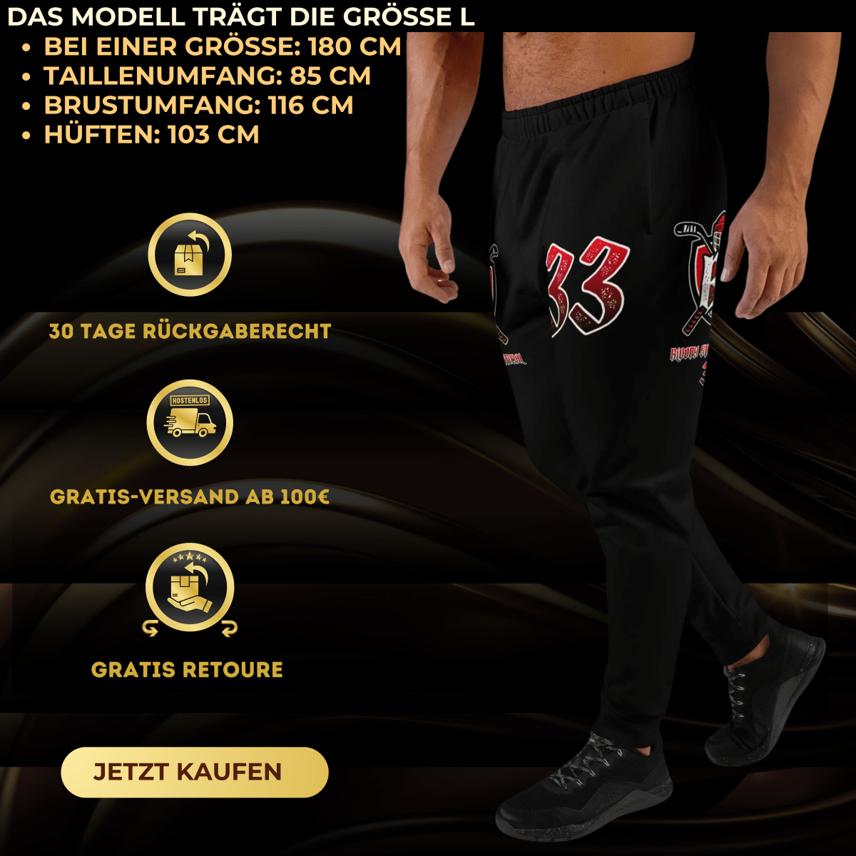 Bloody Streets Hockey Herren Joggers - BLOODY-STREETS.DE Streetwear Herren und Damen Hoodies, T-Shirts, Pullis