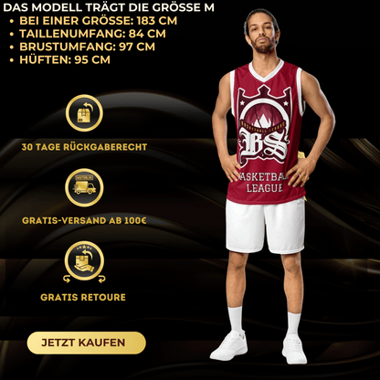 BLOODY STREETS - Recyceltes Streetwear-Basketballtrikot BLOODY RED - BLOODY-STREETS.DE Streetwear Herren und Damen Hoodies, T-Shirts, Pullis