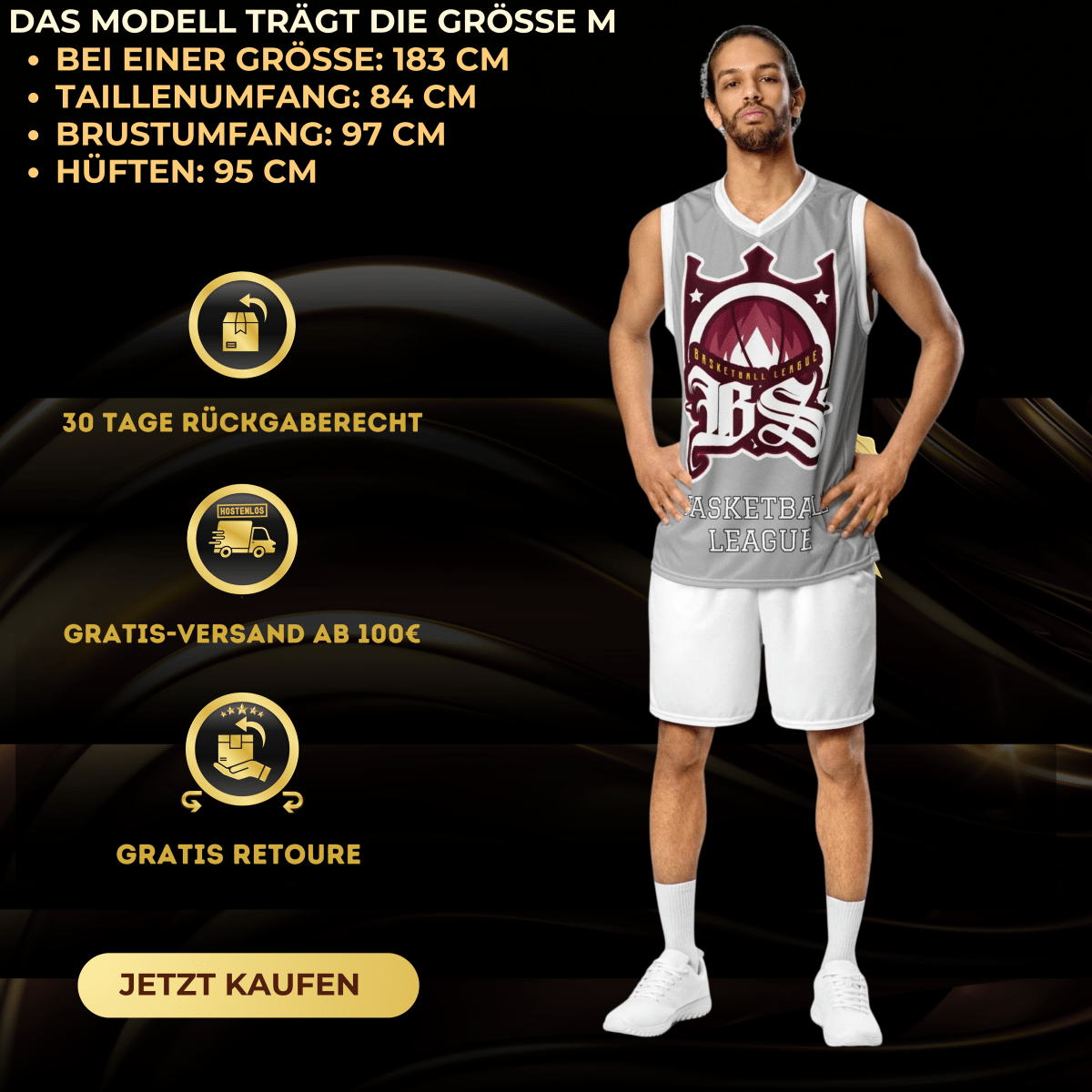BLOODY STREETS - Recyceltes Streetwear-Basketballtrikot Gray - BLOODY-STREETS.DE Streetwear Herren und Damen Hoodies, T-Shirts, Pullis