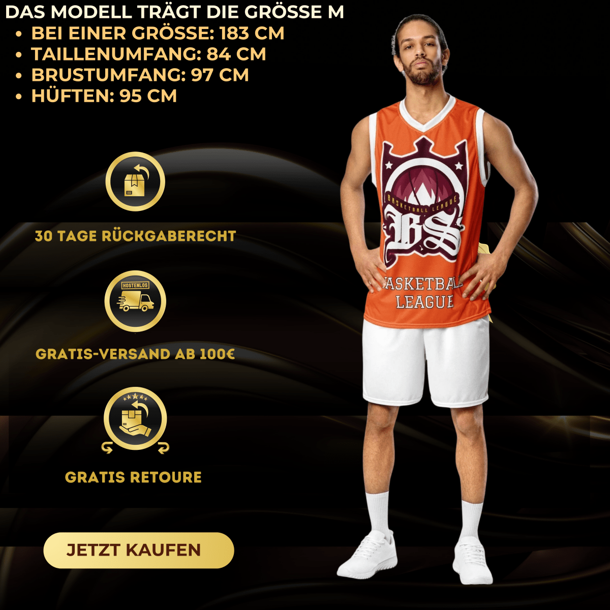 BLOODY STREETS - Recyceltes Streetwear-Basketballtrikot ORANGE - BLOODY-STREETS.DE Streetwear Herren und Damen Hoodies, T-Shirts, Pullis