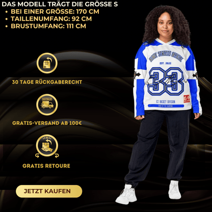 BLOODY STREETS Recyceltes Streetwear Hockey-Trikot blau - BLOODY-STREETS.DE Streetwear Herren und Damen Hoodies, T-Shirts, Pullis