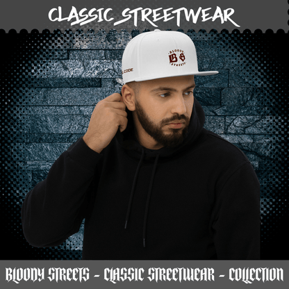 BLOODY STREETS - STREETLIFE V: WHITE Snapback - Cap - BLOODY - STREETS.DE Streetwear Herren und Damen Hoodies, T-Shirts, Pullis