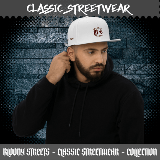 BLOODY STREETS - STREETLIFE V: WHITE Snapback - Cap - BLOODY - STREETS.DE Streetwear Herren und Damen Hoodies, T-Shirts, Pullis